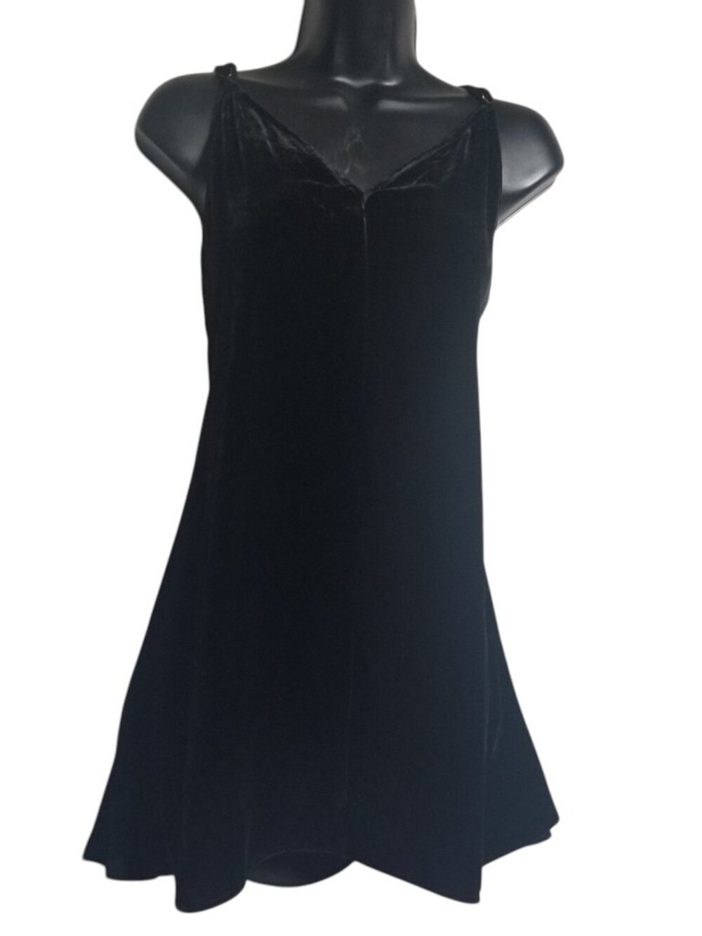 For Love & Lemons Women's Colette Black Silk Blend Velvet Mini Dress Sz M